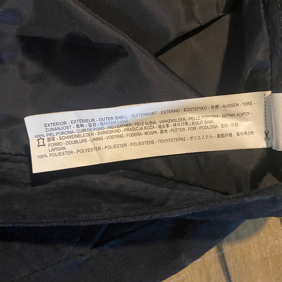 ZARA Navy Blue Wide-Leg Suede Culottes with Pockets Size Medium - Picture 13 of 16